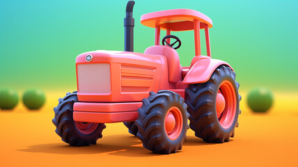 Cartoon 3D tractor illustration
