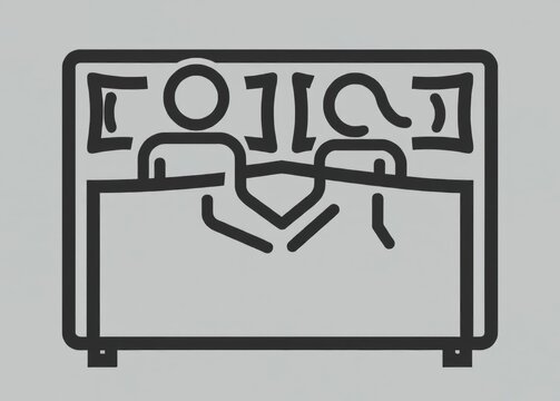 Sexual intercouse - couple is having sex in bed. Ban and prohibition of sexual activity because of rejection and refusal, asexuality, celibacy and abstinence. Simple illustration and pictograms