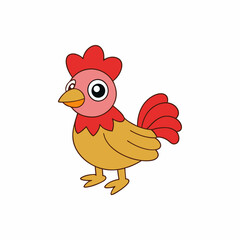 Francium hen silhouette vector art illustration on white background