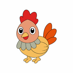 Francium hen silhouette vector art illustration on white background