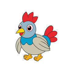 Francium hen silhouette vector art illustration on white background