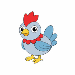 Francium hen silhouette vector art illustration on white background