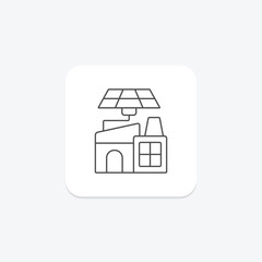 Solar Energy Industry thinline icon , vector, pixel perfect, illustrator file