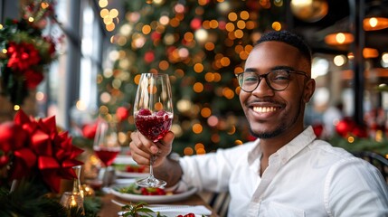 Educator enjoying a weekend dinner with family in a cheerful atmosphere Stock Photo with copy space