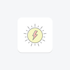 Solar Energy Symbol lineal color icon , vector, pixel perfect, illustrator file