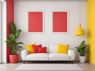 modern living room interior for art mockup