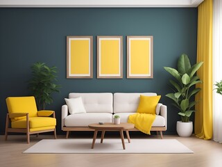 modern living room with sofa for art mockup