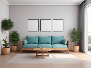 modern living room interior for art mockup