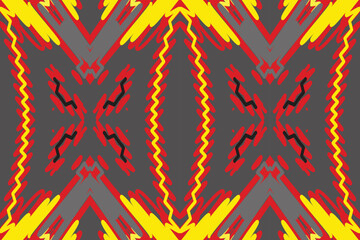 Ikat ethnic seamless pattern design. Abstract geometric Aztec fabric carpet mandala ornaments textile decorations wallpaper. Tribal boho native
