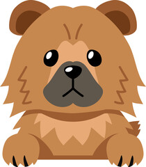 Cartoon character cute chow chow dog for design.