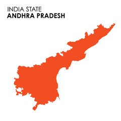 Fototapeta premium Andhra Pradesh map of Indian state. Andhra Pradesh map vector illustration. Andhra Pradesh vector map on white background.