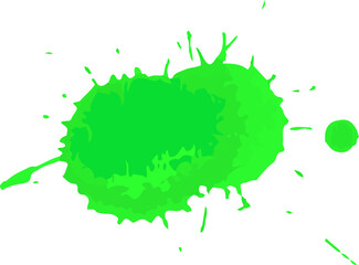 Bright Green Ink spot. Juicy Green Ink  for Holi festival of colors