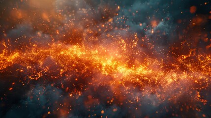 Fototapeta premium Fiery Nebula: A Cosmic Dance of Light and Dust