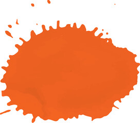 Bright Orange Ink spot. Juicy Orange Ink. Design element for Holi festival of colors