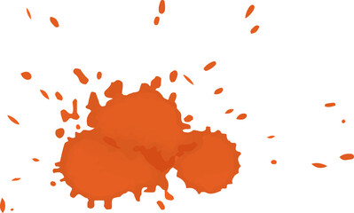 Bright Orange Ink spot. Juicy Orange Ink. Design element for Holi festival of colors