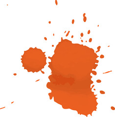 Bright Orange Ink spot. Juicy Orange Ink