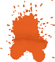 Bright Orange Ink spot. Juicy Orange Ink. Design element for Holi festival of colors