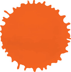 Bright Orange Ink spot. Juicy Orange Ink