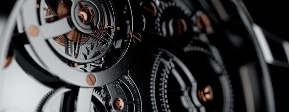 clock gear background and abstract . 3d, rendering, illustration,