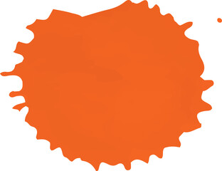 Orange ink paint spot. Orange watercolor stain. Textured Drop, grunge splash texture
