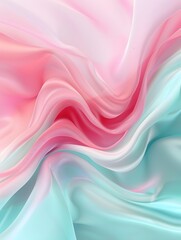 Obraz premium Abstract background with soft pink and blue fabric waves.