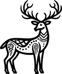 animal, deer, wild, nature, wildlife, mammal, forest, buck, stag, male, background, antlers, fauna, brown, antler,  graphic, horn, head, symbol, silhouette, hunting, black, illustration, element, desi