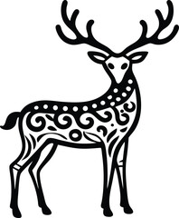 animal, deer, wild, nature, wildlife, mammal, forest, buck, stag, male, background, antlers, fauna, brown, antler,  graphic, horn, head, symbol, silhouette, hunting, black, illustration, element, desi