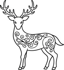 animal, deer, wild, nature, wildlife, mammal, forest, buck, stag, male, background, antlers, fauna, brown, antler,  graphic, horn, head, symbol, silhouette, hunting, black, illustration, element, desi