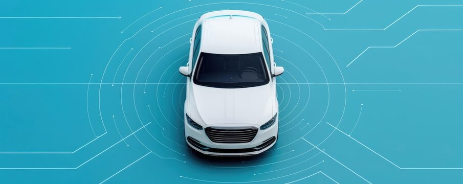 Car equipped with 360-degree sensors, safety, insurance for accident prevention