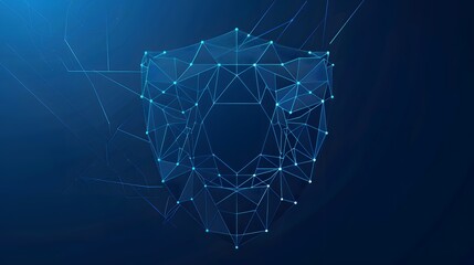 Obraz premium Security, shield lock in futuristic polygonal style. Concept of internet privacy or cyber protection or antivirus. Vector illustration