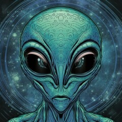 Otherworldly Encounter. Mysterious Alien Image
