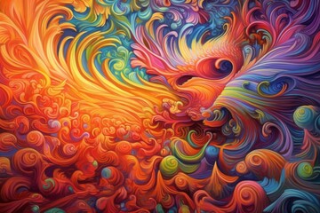 Fototapeta premium Abstract Swirling Colors: A Vibrant Symphony of Hues