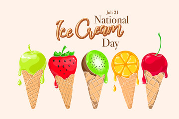 ice cream with fruits, national ice cream day juli 21
