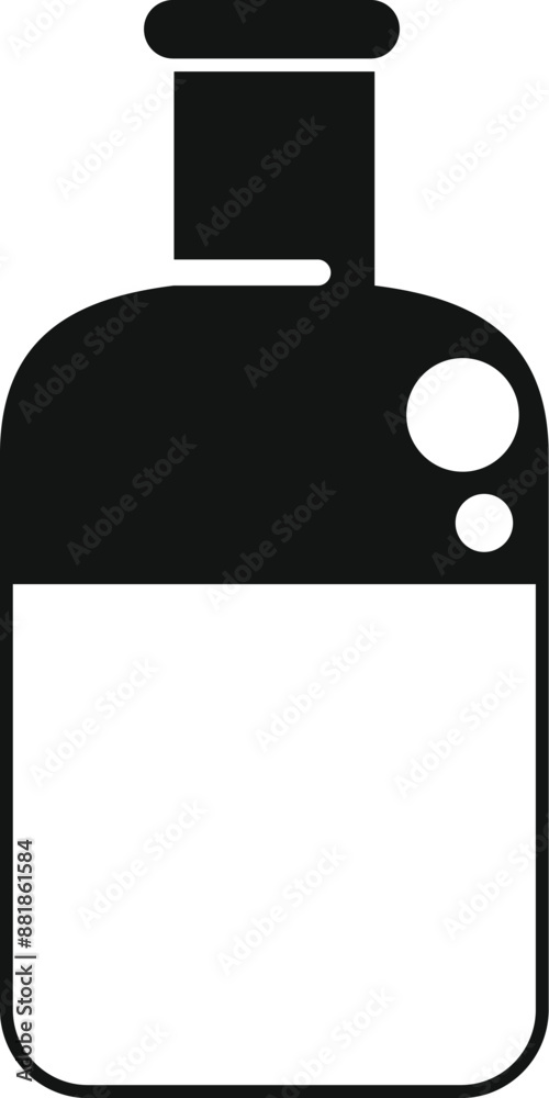 Canvas Prints simple icon of a chemical flask with bubbling liquid inside, perfect for representing chemistry expe