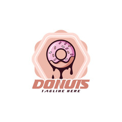 donut shop logo vector