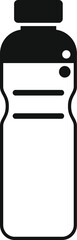 Black and white icon of a water bottle, suggesting hydration and healthy beverages