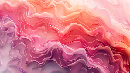 Fototapeta premium Dreamy pink gradient with flowing organic shapes, nostalgic background. 