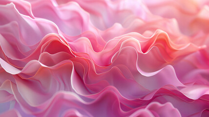 Obraz premium Dreamy pink gradient with flowing organic shapes, nostalgic background. 