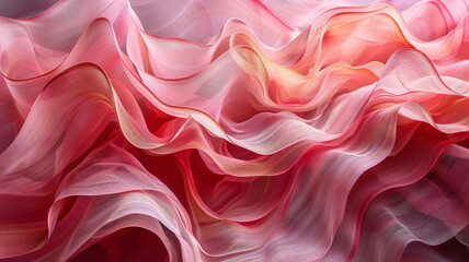 Obraz premium Dreamy pink gradient with flowing organic shapes, nostalgic background. 