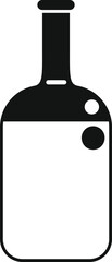 Simple black silhouette of a laboratory glassware containing liquid with bubbles