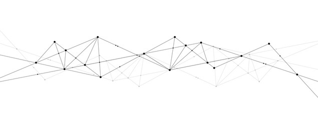 Network polygonal connect lines and dots on white background template. Technology data transfer server global system graphic vector.	
