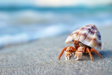 Hermit Crab on a Sandy Beach