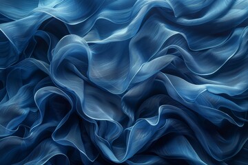 Obraz premium Monochrome blue background. Lightweight textured fabric. Generative AI