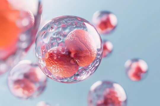 Embryo inside transparent sphere, concept of IVG technology