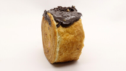 Cromboloni cake with chocolate topping