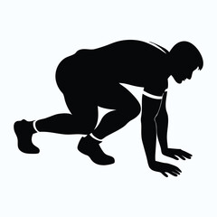 burpees silhouette vector