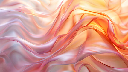 Fototapeta premium Graceful Pink Waves: A Dance of Silk and Light in Serene Fluidity