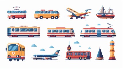 Transportation icons set.