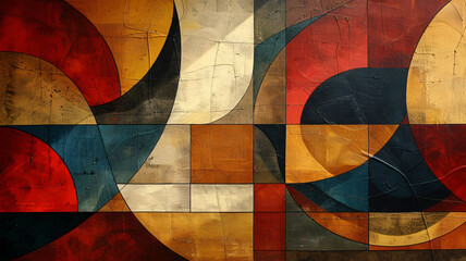 Fototapeta premium Intricate Dance of Colors and Shapes in an Abstract Geometric Design
