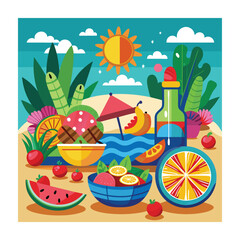 A Delicious Mexican Food Vector Illustration